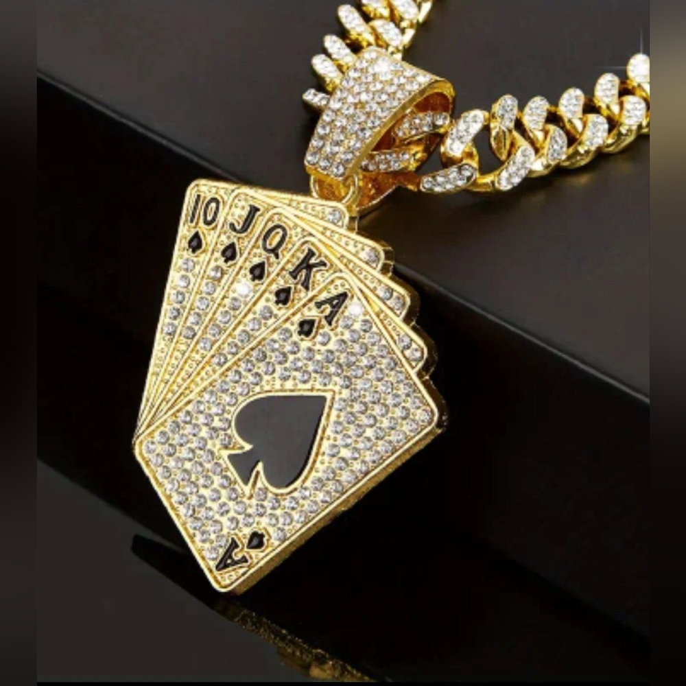 18K GOLD PLATED MENS GOLDEN CUBAN NECKLACE - Picture 2 of 6